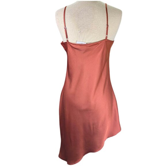 NEW Forever 21 Slip Dress Womens Large Orange Y2K Coquette Girl Fairy Slinky - Picture 3 of 9
